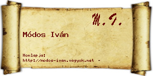 Módos Iván névjegykártya