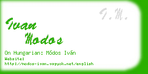 ivan modos business card